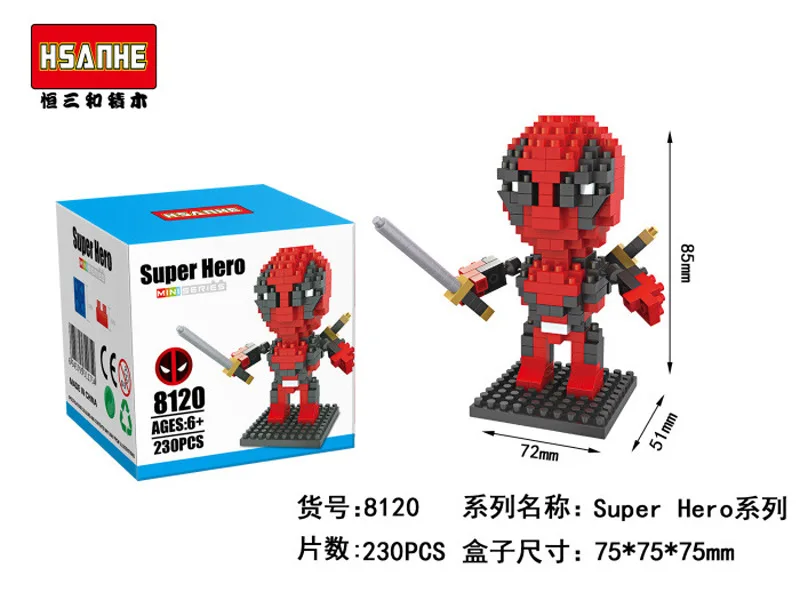 Маленькие блоки супер герой Строительные кирпичи Человек-паук Игрушечная модель