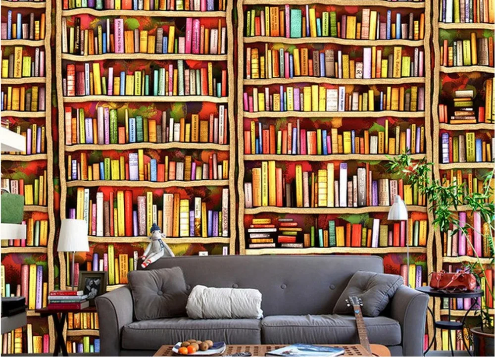 Пользовательские 3d обои пространство книжная полка фон стены гостиной на заказ