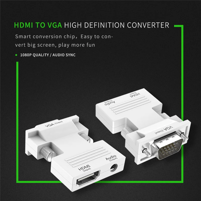Адаптер Urgrico 1080P HDMI VGA штекер конвертер адаптер для ПК ноутбука ТВ приставки
