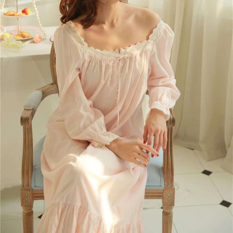 Ночная рубашка женская винтажная мягкая хлопковая для сна и отдыха # H99 | Женская