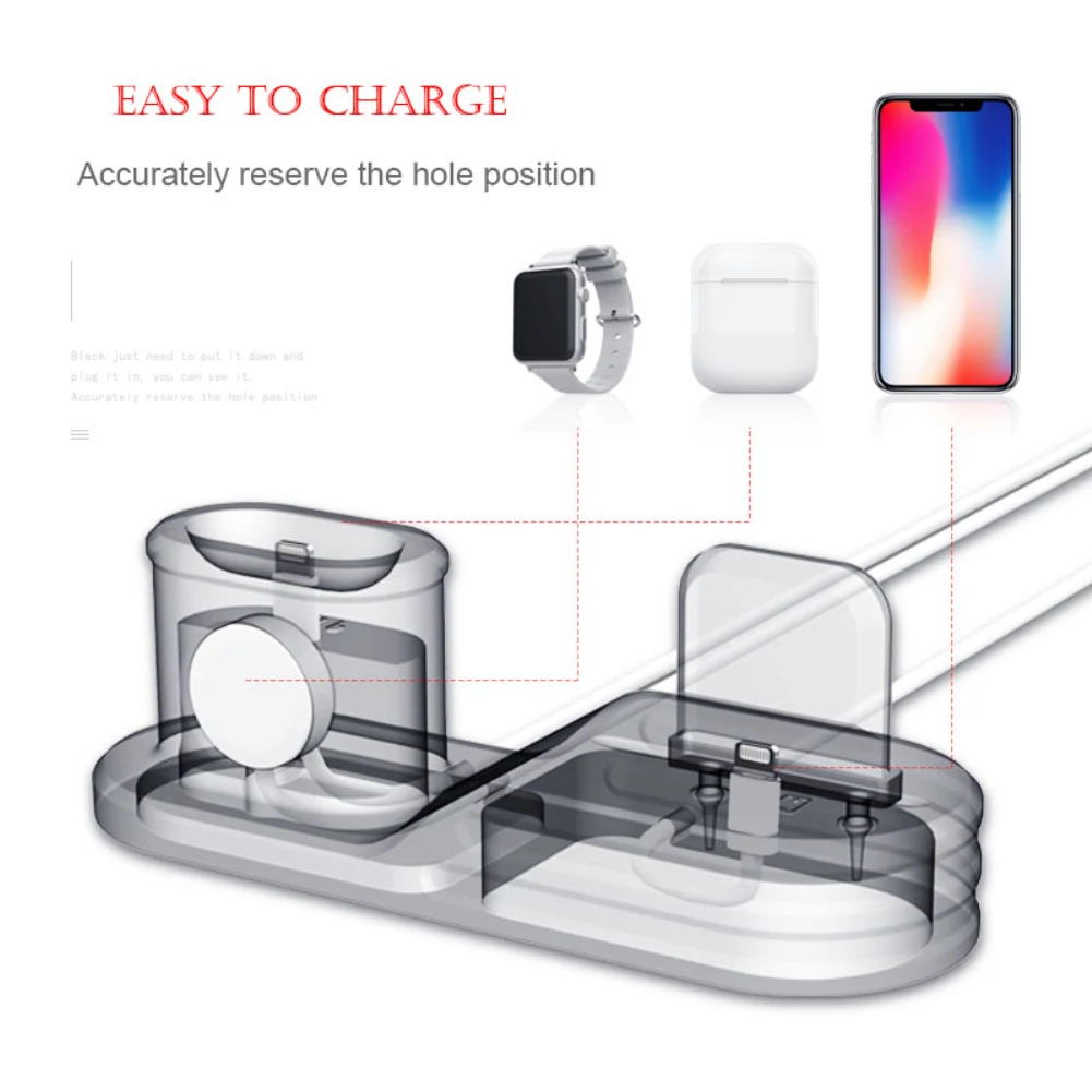 Магнитное зарядное устройство 3 в 1 для iPhone X S MAX XR 8 7 беспроводное Apple Watch 4 Air Pods