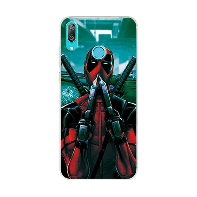 Phone Case For Huawei Y7 2019 6.26'' Cover Silicone Novelty Captain America Spiderman Capa Fundas |