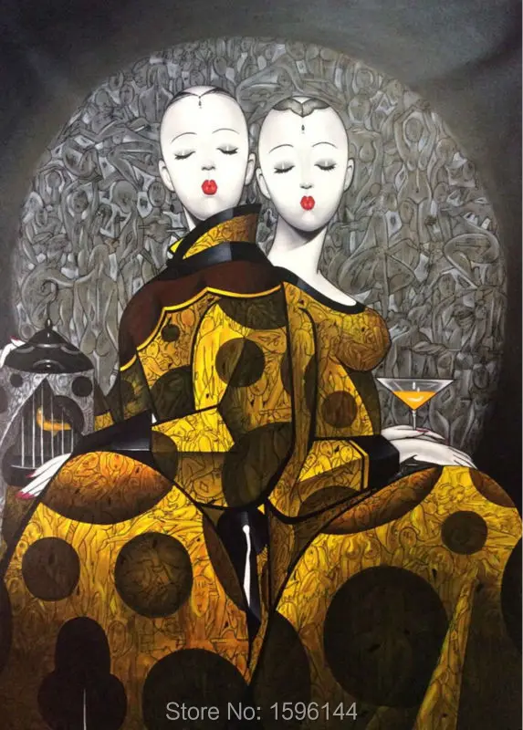Стены Холсты для рисования Ручная роспись Современная Книги по искусству картина китайский стиль современный Украшения Для женщин картина маслом Домашний Декор