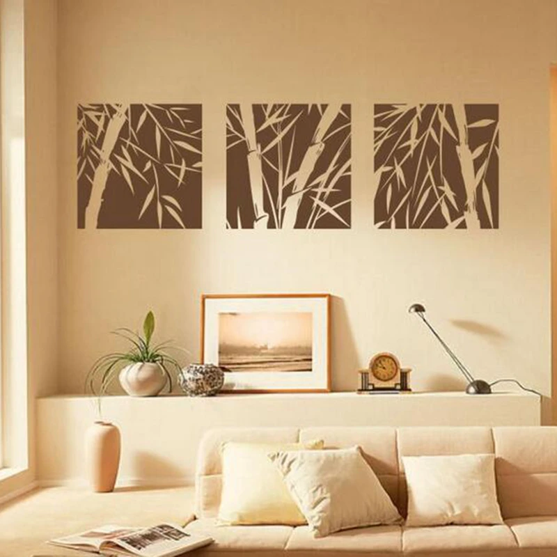 Бамбуковые трипти настенные виниловые наклейки на стену традиционный диван/фон