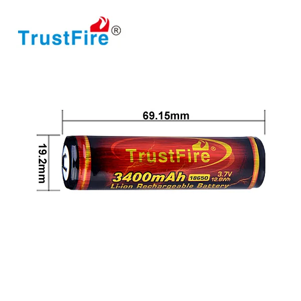Оригинальный TrustFire 3 7 V 3400mAh 18650 перезаряжаемый литий ионный аккумулятор с защитой