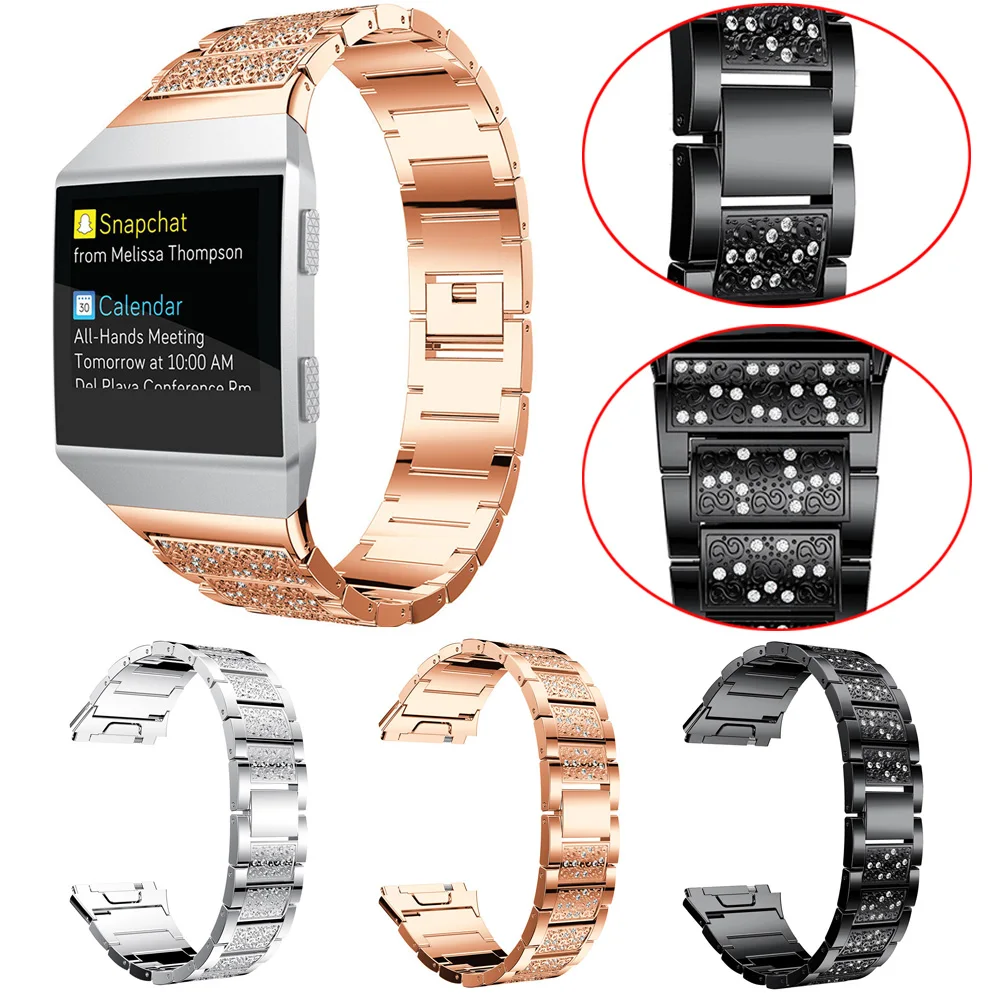 Сменный ремешок из нержавеющей стали для Fitbit Ionic Роскошный металлический браслет