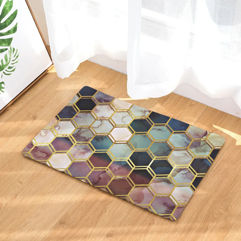 Мягкий фланелевый Придверный коврик с геометрическим узором коврики для кухни