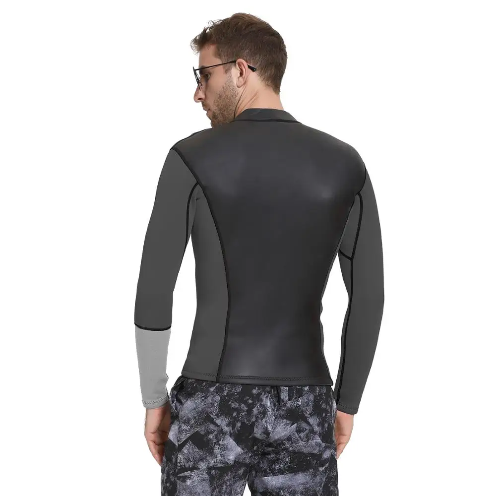 

SBART 3MM Men Neoprene Scuba Diving Suit Jacket Windsurfing Swimwear Boating Snorkeling Elastic Warm Light Jacket tops Wetsuit