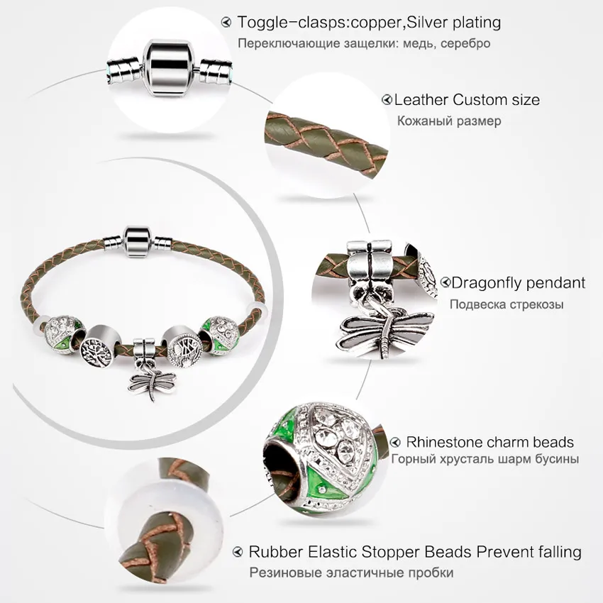 Женский винтажный браслет с красными стеклянными бусинами|Браслеты шармами| |