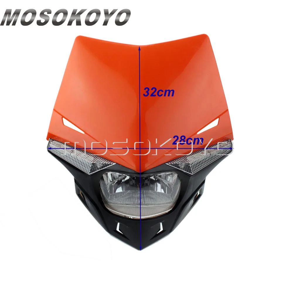 Фары для мотокросса Байк фара ENDURO для Yamaha YZ250 WR450 YZ125 YZ80 85 светодиодный версия индикатор голубого цвета