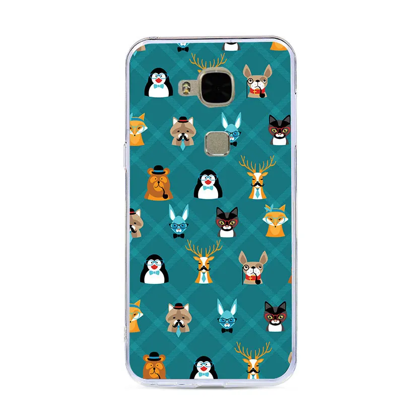 J&ampR Cute Animal Phone Case For Huawei G8 Cover Silicone Soft Maimang4 3D Relief Paint for GX8 D199 G7plus Cases |