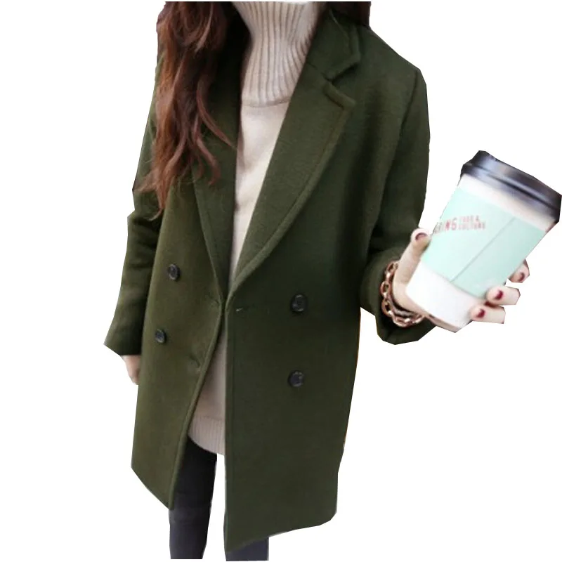 2017 зимние пальто кокон Для женщин женское шерстяные женские Повседневное