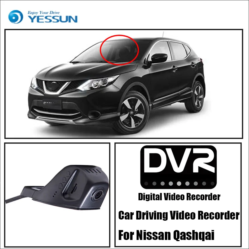 YESSUN Автомобильный видеорегистратор Цифровой видеорегистратор для Nissan Qashqai фронтальная камера Dash-Not Reverse парковочная камера HD 1080P