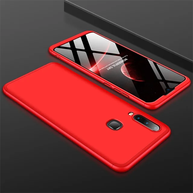 Y12 Роскошный чехол для телефона для VIVO Y12, чехол, полное защитное кольцо, магнитный держатель, PC противоударный чехол для VIVO Y12 Coque - Цвет: Красный