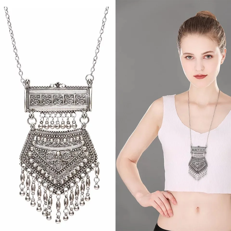 2017 Горячие Винтаж богемный Цепочки и ожерелья геометрические кисточкой Длинный