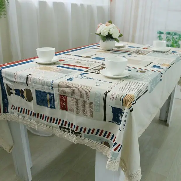Европа стиль хлопок скатерть мультфильм башня с прямоугольной скатерти партия