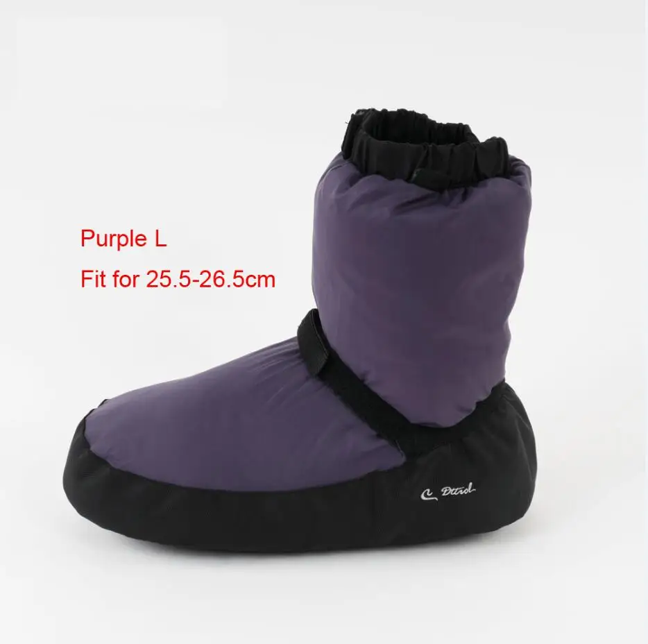 purple L Теплые балетки; женские балетки; теплые балетки с заостренным носком; танцевальные теплые ботинки для балета; балетки для девочек - Цвет: purple L