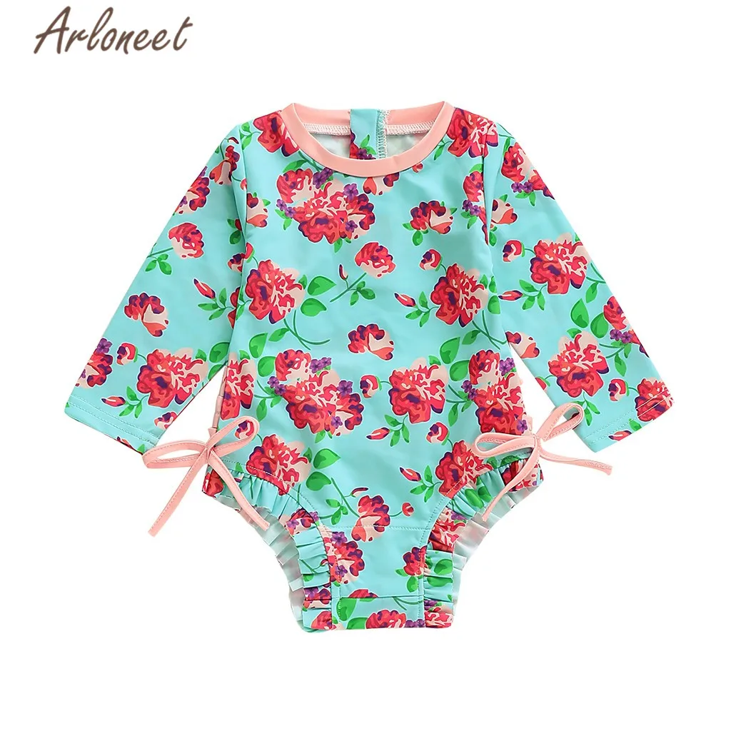 Одежда ARLONEET купальник для маленьких девочек с цветочным принтом Цельный 2019