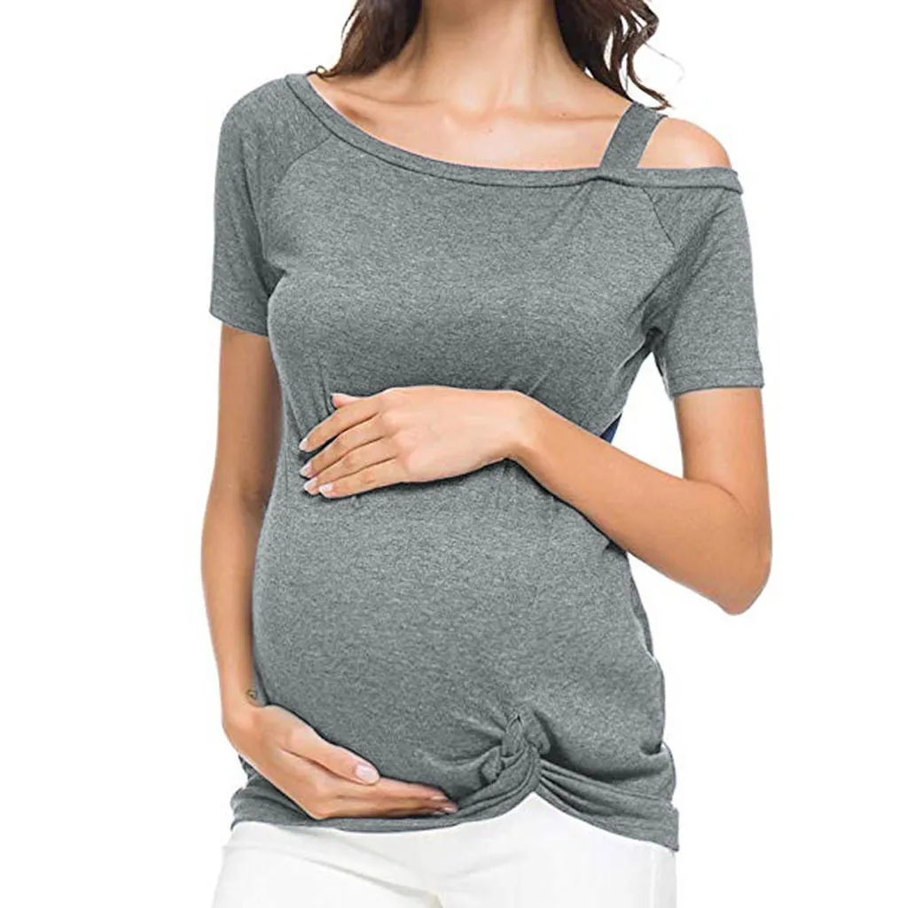 Женская одежда для беременных с коротким рукавом однотонные Топы Nusring грудное