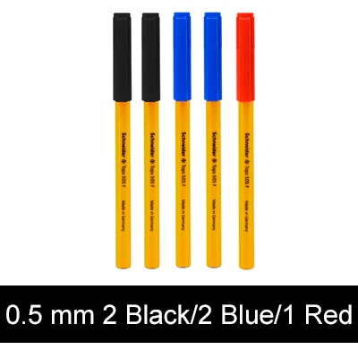 2 Black 2 Blue 1 Red LifeMaster Шнайдер Топы 505F Желтый корпус супер большой объем чернил шариковая ручка черный/синий/красный Пишущие принадлежности - Цвет: 2 Black 2 Blue 1 Red