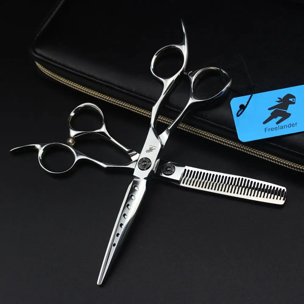 Stainless Steel Hair Cutting Scissor With holes Hairdressing Scissors Straight Thinning Barber Salon Tools | Красота и здоровье