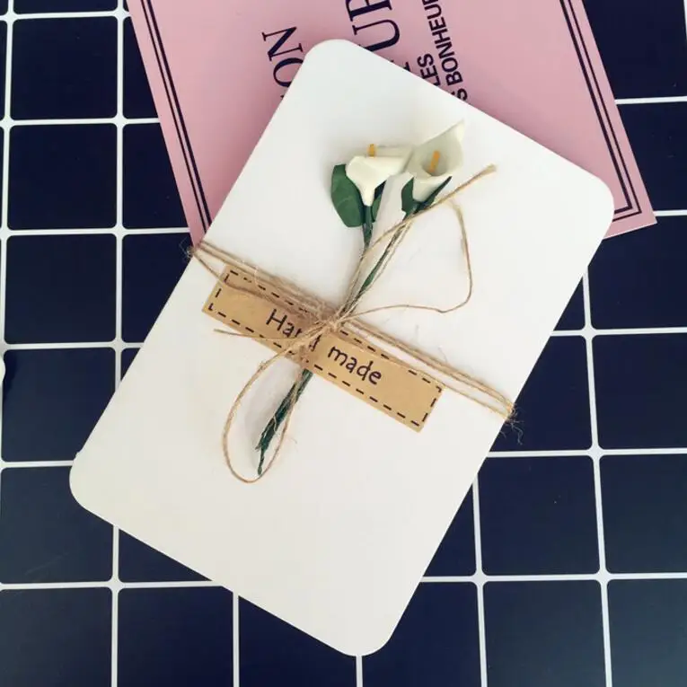 Креативная открытка ручной работы с сухими цветами 10 шт./лот сделай сам