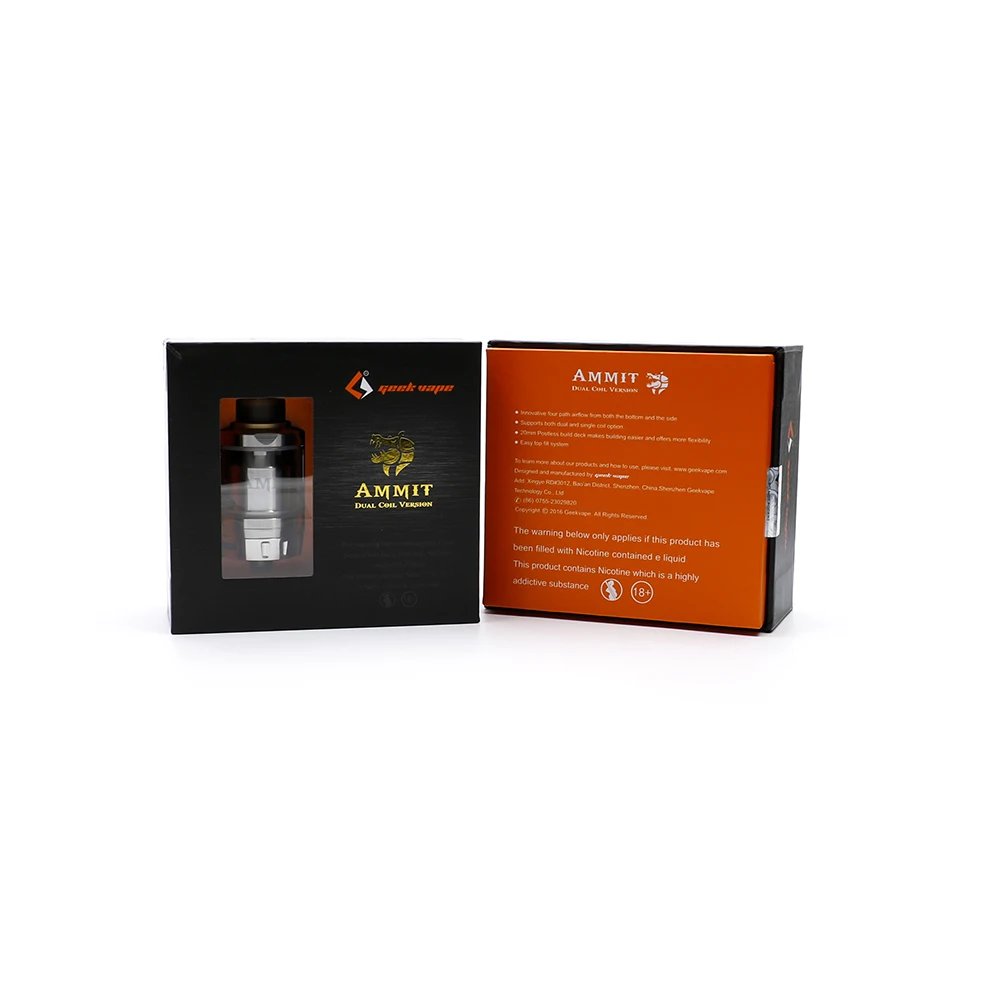 Geekvape Ammit с двойной катушкой RTA Tank 3 мл/6 мл Емкость Поддержка как так и одиночной