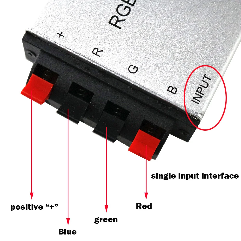 LED RGB Amplifier DC12-24V 3 Channel Output Power Repeater Console Aluminum Controller for SMD 5050 3528 rgb Light Strip 1pc | Лампы и