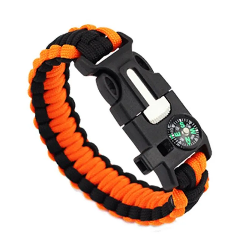 

New Braided Survival Bracelet Men Multi-function Outdoor Camping Rescue Emergency Rope Bracelets Women Whistle Tactical Wrist