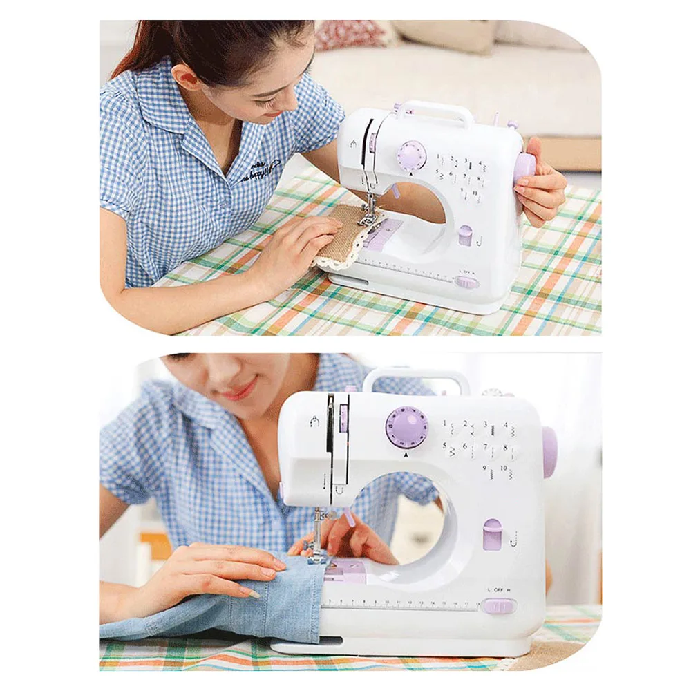 Российский продавец! Мини 12 стежков швейная машина бытовая многофункциональная