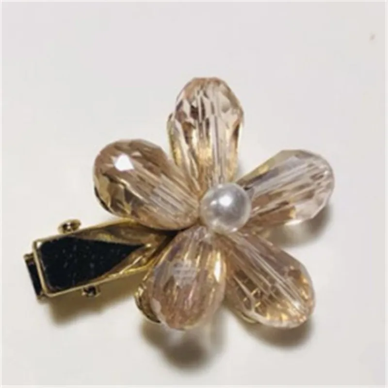 10 шт./лот модная детская заколка с кристаллами и цветами Винтажная для волос со