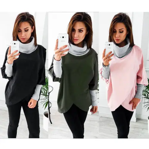

Womens Long Sleeve Sweater Jumper Pullover Tops Coat Autumn Winter Spring Casual Clothes