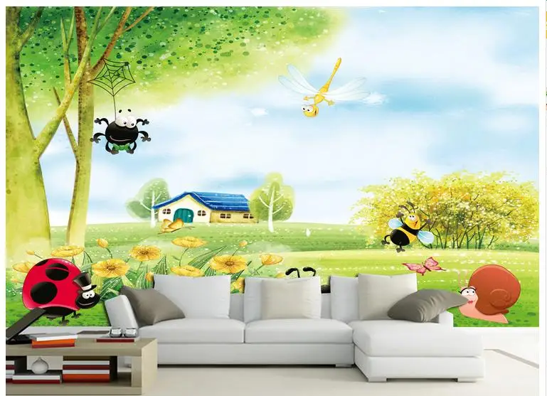 3d фотообои на заказ настенные фрески для детской комнаты Мультяшные 3D обои с