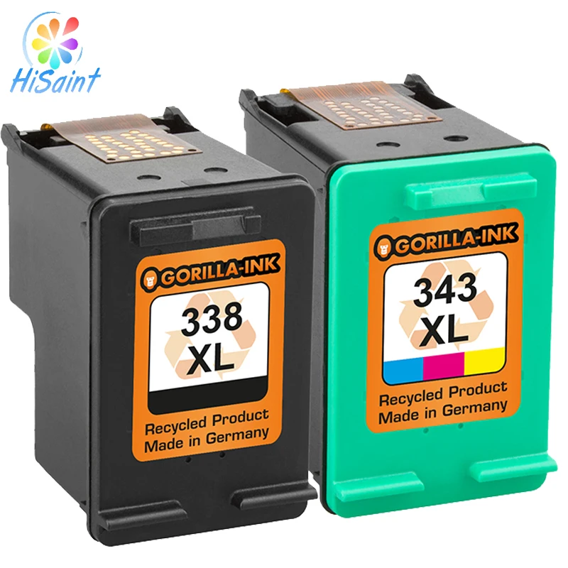 Классический картридж hisaint 2 картриджа для HP 338 и 343 PSC 1510 V XI Officejet 7310XI H470 H470B|cartridge for