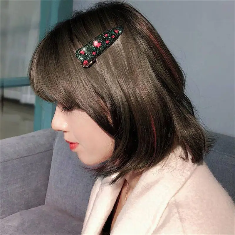 Green and Red 1 шт Леопардовый заколки сверкающих кристаллов Женские Прекрасный Заколки для волос для девочек BB заколки для девочек аксессуары для волос подарок - Цвет: Green and Red