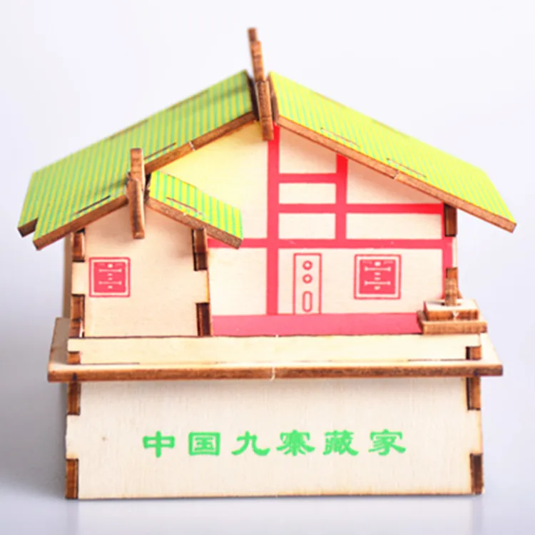 DIY Модель игрушки 3D Деревянный пазл Jiuzhai китайские деревянные наборы