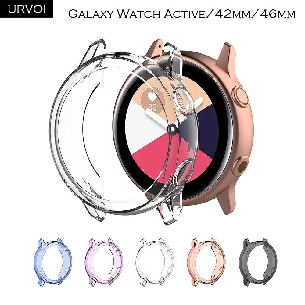 Чехол URVOI для Galaxy watch Active/42 мм/46 мм ТПУ протектор цветная рамка тонкий чехол