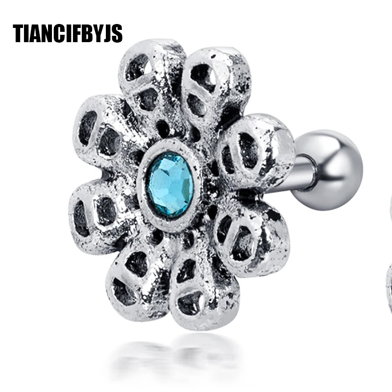 TianciFBYJS CZ серьга с короной Helix Tragus орбитальные шпильки для уха пирсинг 16 г новое