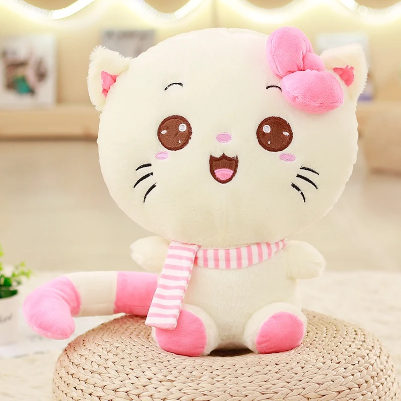 2018 DEC новая забавная мордашка шарф с бантом и принтом в виде кошки плюшевые