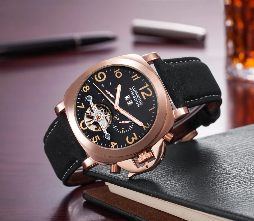Роскошные брендовые автоматические механические часы Tourbillon мужские