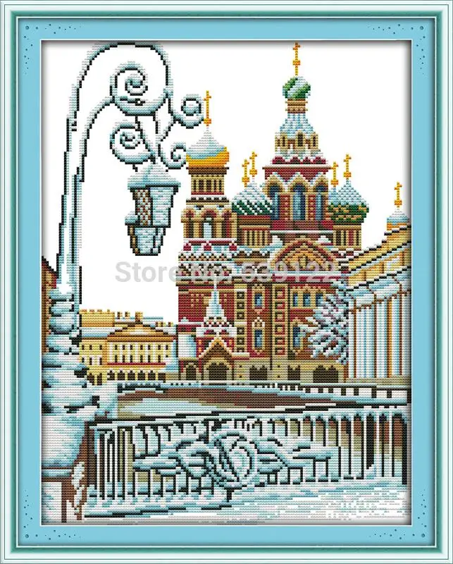 DIY рукоделие фонтан 11CT 14CT DMC Бесплатная вышивка крестиком набор наборы для
