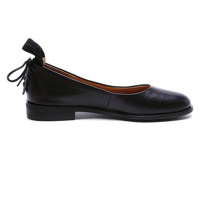 2017 Women Black Shoes Slip on Woman Genuine Leather Flat Fashion Handmade Loafers Female Casual Flats | Обувь