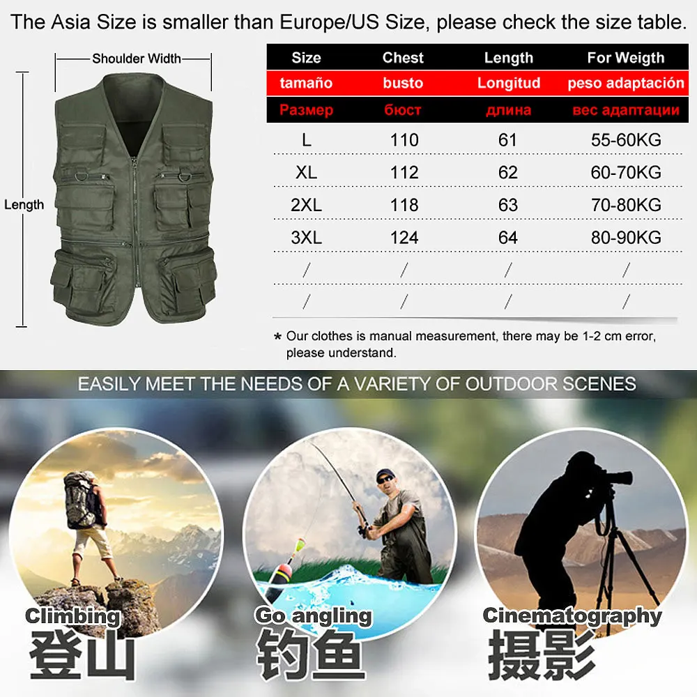 Жилет мужской многофункциональный повседневный жилет с несколькими карманами