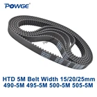 Ремень ГРМ POWGE Arc HTD 5 м C = 490495500505, ширина 152025 мм, зубья 98 99 100 101 HTD5M, синхронный ремень 490-5 м 495-5 м 500-5 м M