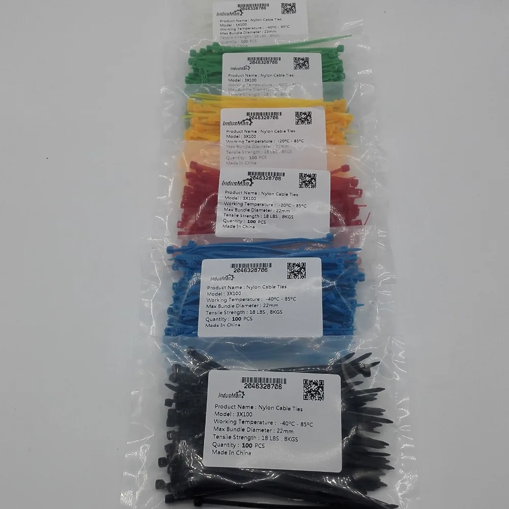 100 шт. самоблокирующиеся пластиковые нейлоновые кабельные стяжки ширина мм 2 5