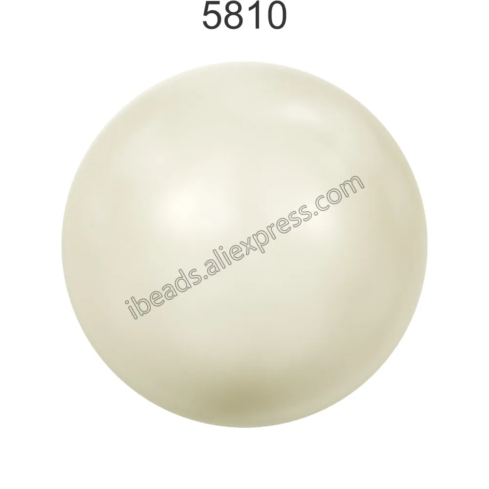 Ivory 708 Оригинальные кристаллы Swarovski 5810 серии драгоценных камней, круглые жемчужины, полностью просверленные отверстия, самодельные бусины, ювелирное изделие, фитинг - Цвет: Ivory 708