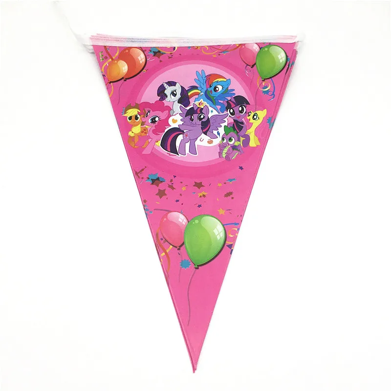 10 шт./партия, декоративный бумажный баннер с изображением my little pony, детский баннер для вечеринки вечерние товары
