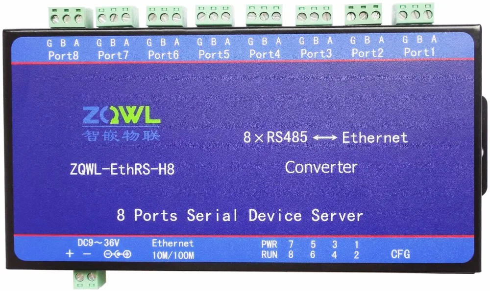8-способ RS485 Серийный Сервер/сети к последовательному порту/Modbus TCP