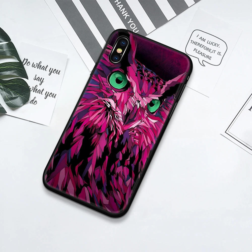 Стеклянный чехол для iPhone Xr, чехол с изображением животных, Ночная Сова, Модный чехол galass для iPhone 6 6s 7 8 Plus X XS Max XR 11 pro max
