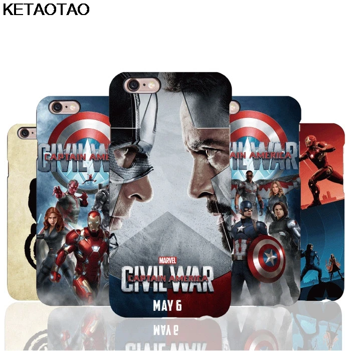 KETAOTAO Captain America Civil War Marvel Avengers чехлы для телефонов Samsung S4 S5 S6 S7 S8 S9 NOTE Мягкий ТПУ